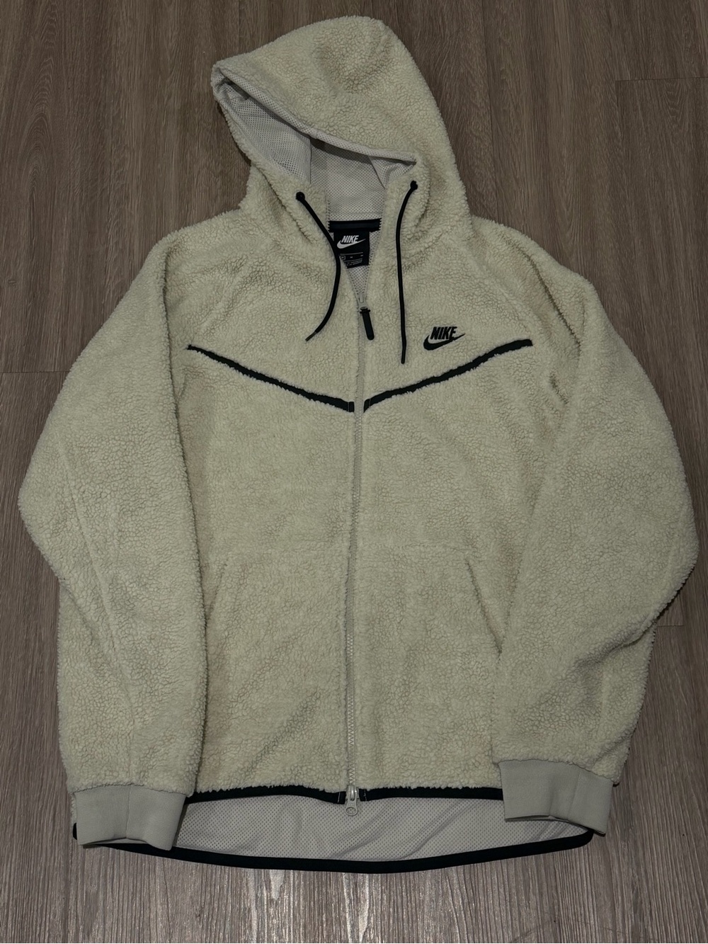 Nike Jacket Mens Sz M Tech Fleece Sherpa White Jacket AQ2767-072